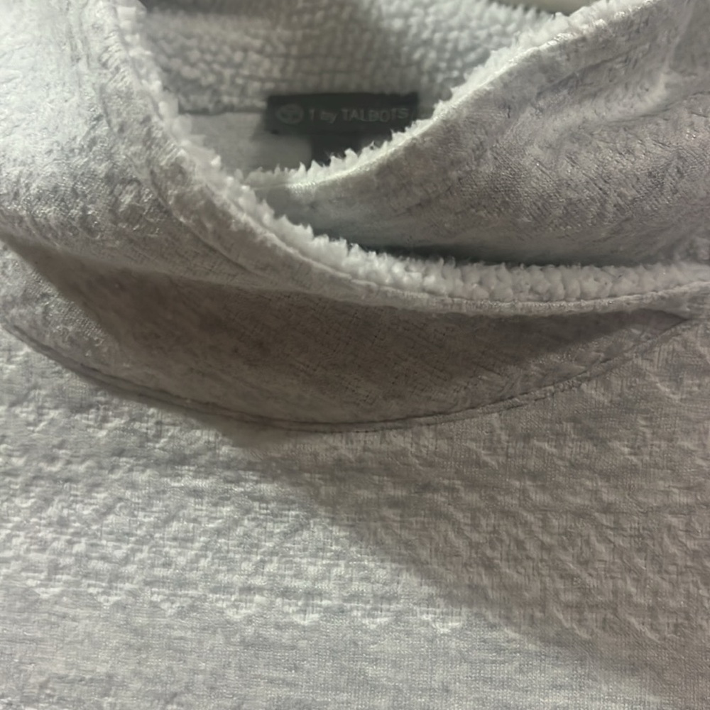 T By Talbots Mock Turtleneck Off White Long Top - image 5